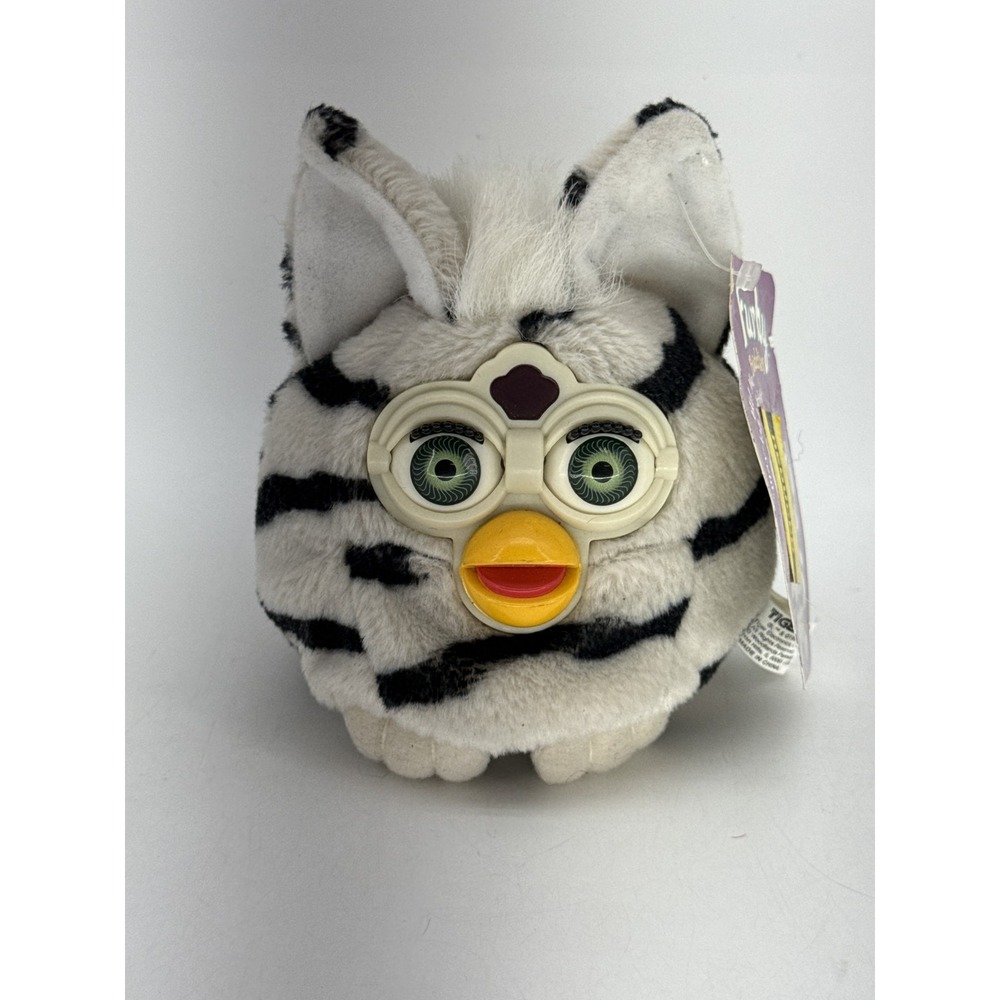 Furby Buddies 1999 | Zebra "Hug More" Green Eyes | Beanbag Plush